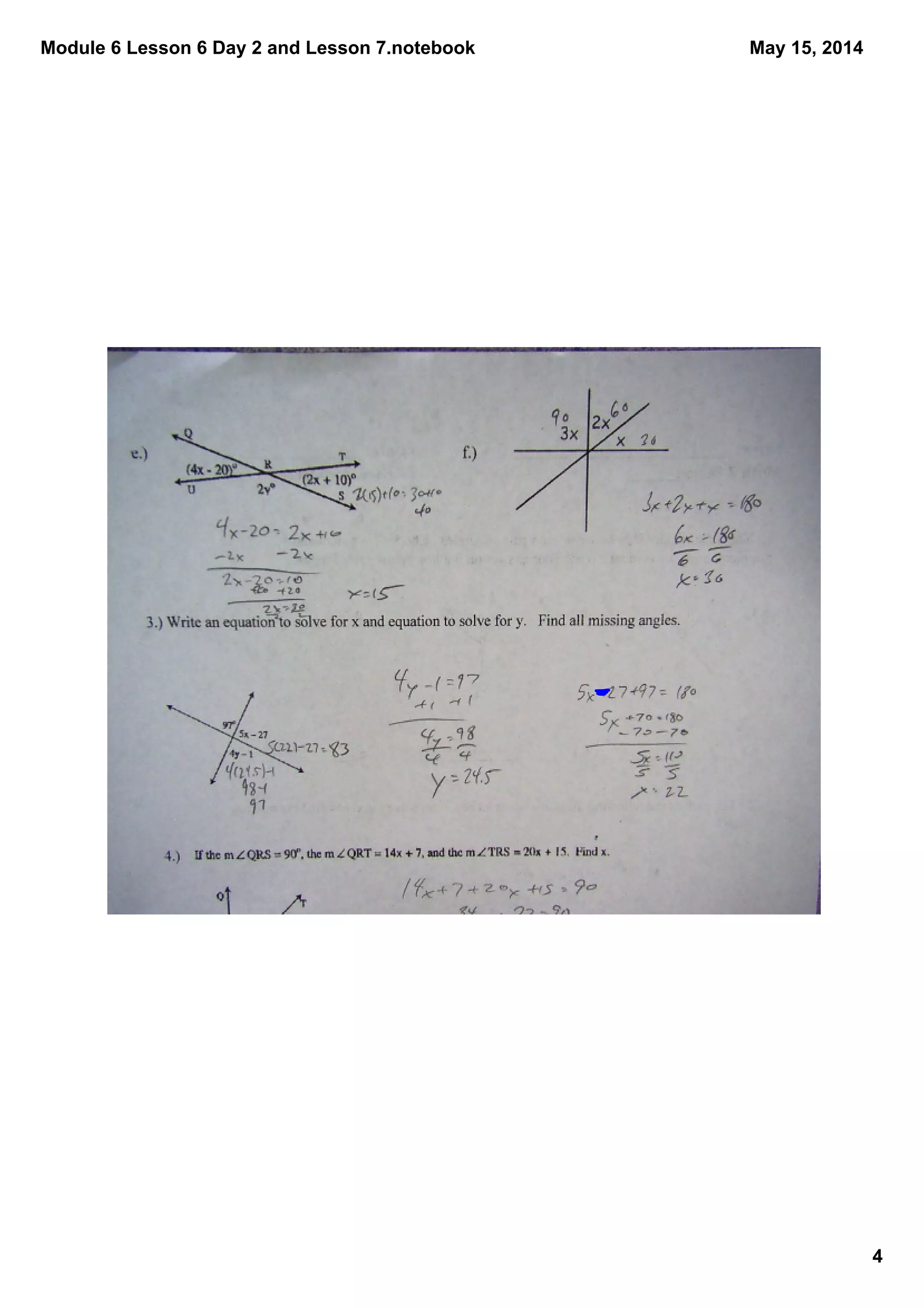 Module 6 Lesson 6 Day 2 and Lesson 7.notebook
4
May 15, 2014
 