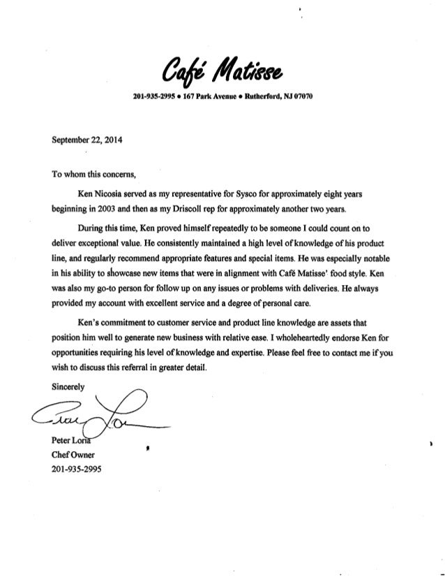 letter of recommendation header