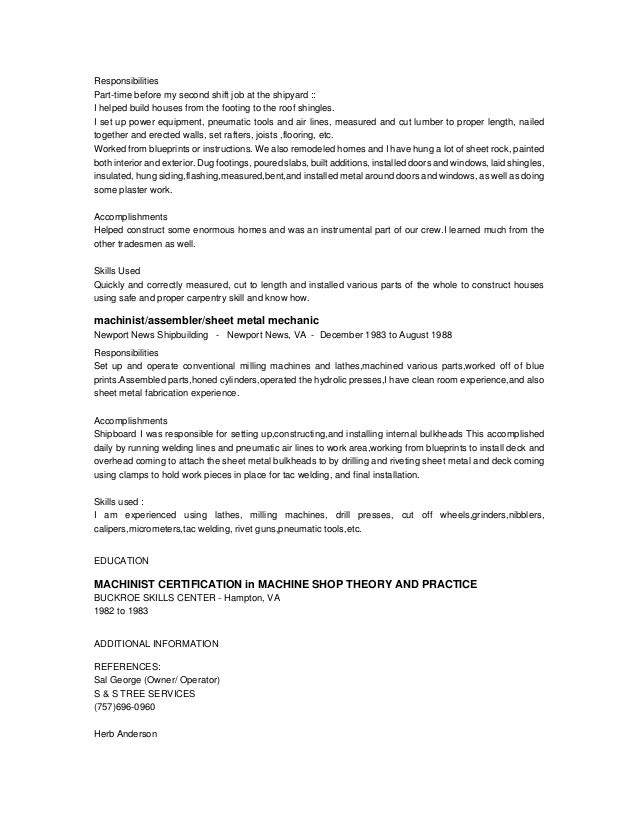 tradesman resume template