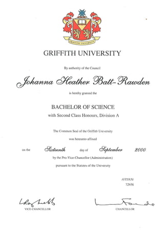 Bachelor of Applied Science Honours - LumsdenJ