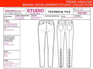 TREND ANALYSIS
BRAND DEVELOPMENT/STUDIO COLLECTION
 