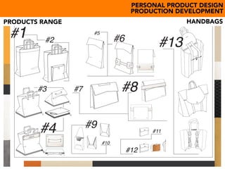 inbetween
PRODUCT RANGE
#2
#5
#8
#10
#9 #11
#12
#7
#4
#3
#1
inbetween
#13#6
inbetween
PRODUCTS RANGE
PERSONAL PRODUCT DESIGN
PRODUCTION DEVELOPMENT
HANDBAGS
 