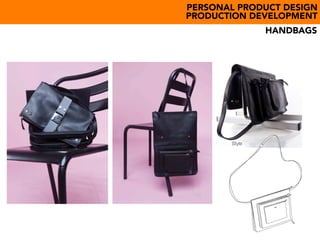 PERSONAL PRODUCT DESIGN
PRODUCTION DEVELOPMENT
HANDBAGS
#1
Style
Style : RECTANGULAR
Ref :
front
front
DATE :
Supplier :
Page :
etc.
etc.
 