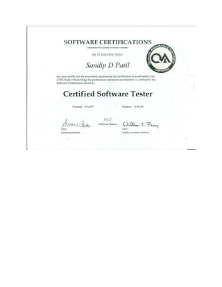 Certified Software Tester