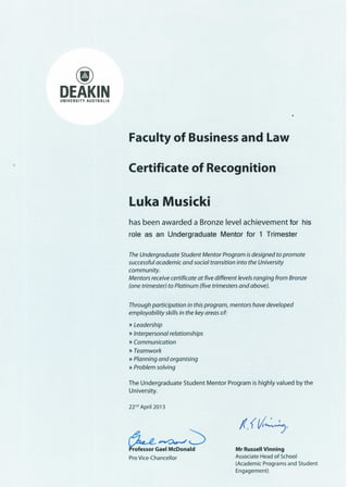 Deakin University - Certificate of Recognition.PDF
