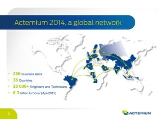 5
350 Business Units
38 Countries
20 000+ Engineers and Technicians
€ 3 billion turnover (Apr-2015)
 