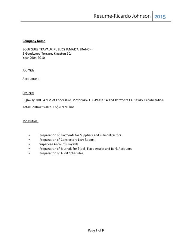 resume reconciliation intercompany RICARDO Sep ADRIAN JOHNSON Rv 2015 Resume