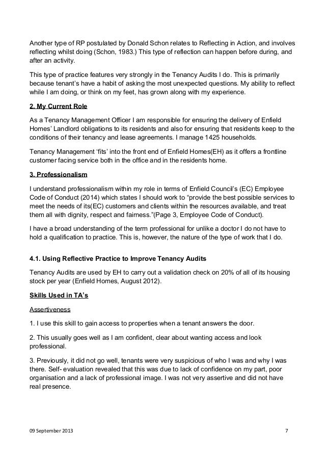 Assignment 2 Reflective Practice Richard Somers CIH Level 3 Housing P…