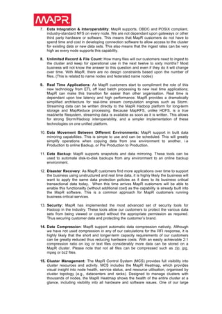 MapR Unique features | PDF