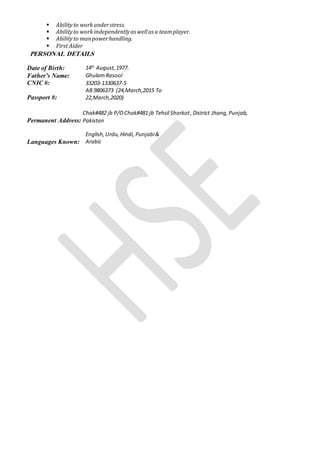 Saeed Rasool SAEED RASOOL CV | DOCX