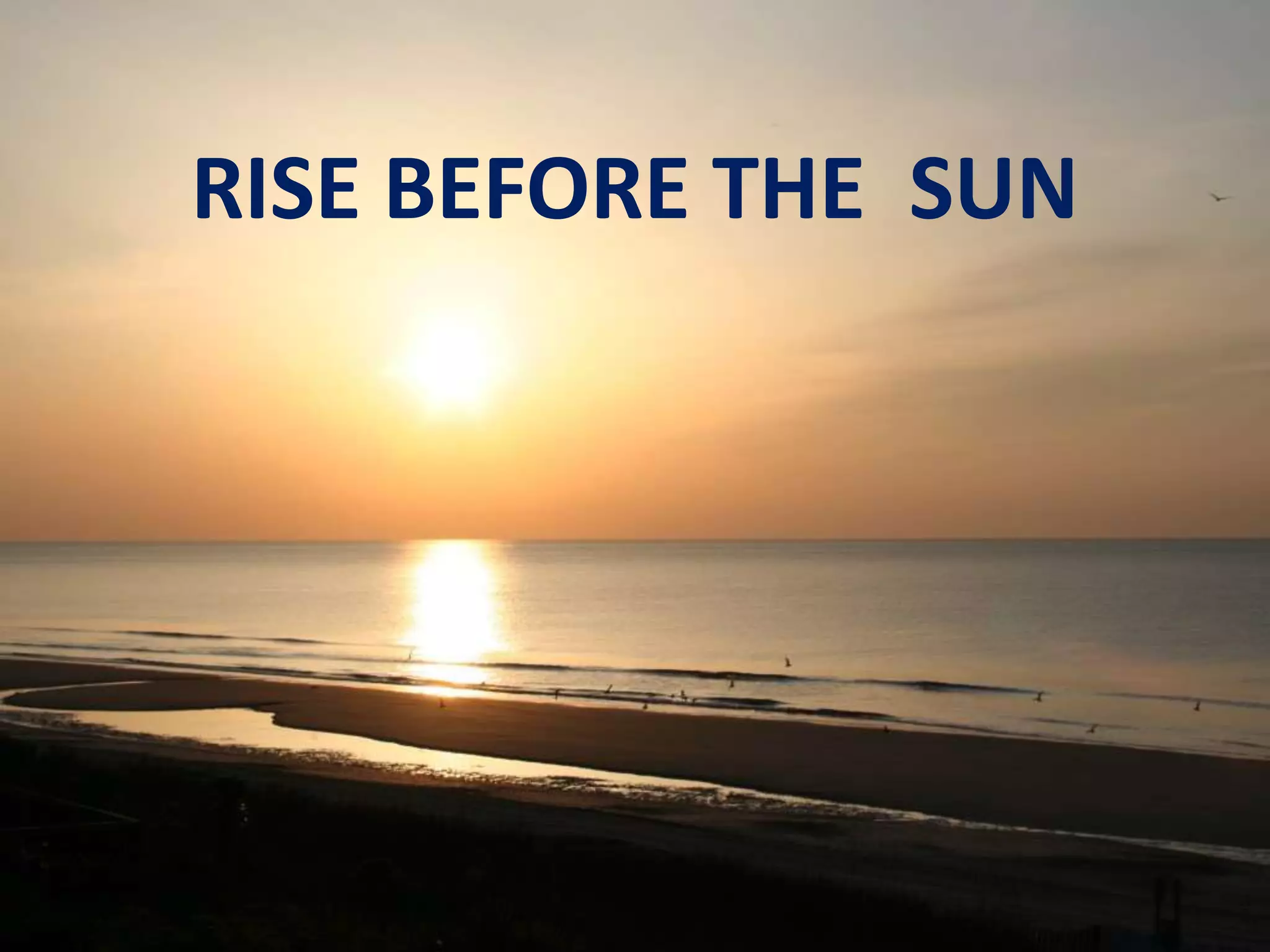 RISE BEFORE THE SUN
 
