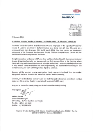 REFERENCES - DUPONT DANISCO