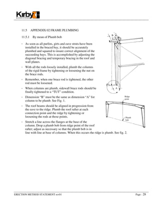 ERECTION METHOD STATEMENT rev01 Page : 28
11.5 APPENDIX 02 FRAME PLUMBING
11.5.1 By mean of Plumb bob
- As soon as all pur...