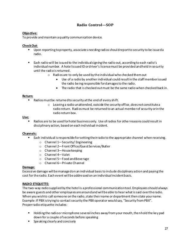 Security Officer Training Manual