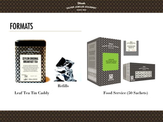 FORMATS
Leaf Tea Tin Caddy
Refills
Food Service (50 Sachets)
CEYLON
WESTERN HIGH
GROWN PEKOE
 