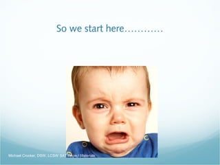 So we start here…………
Michael Crocker, DSW, LCSW SAT Project Materials
 
