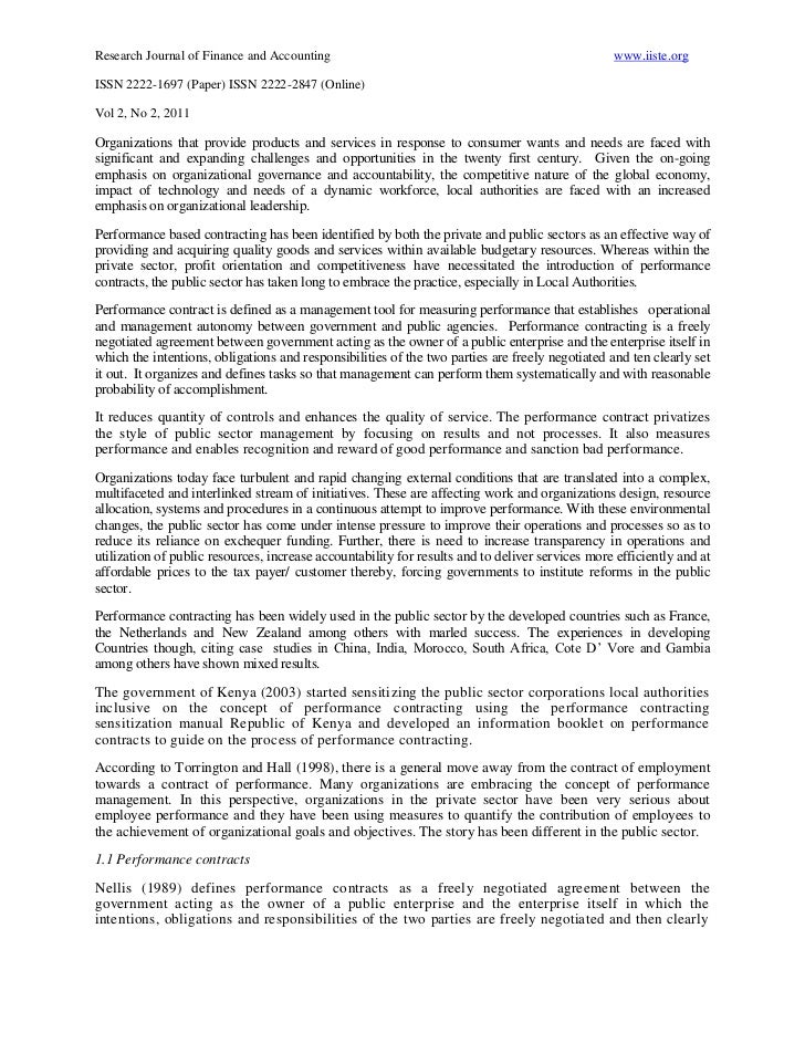 4 factors affecting implementation of performance contract performance contract sample