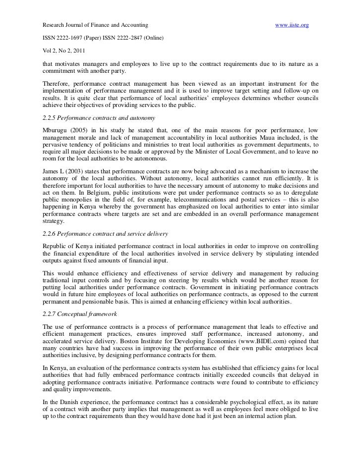 performance contract