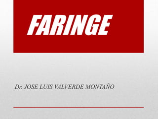 FARINGE
Dr. JOSE LUIS VALVERDE MONTAÑO
 