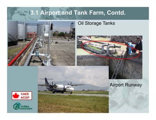 3.1 Airport and Tank Farm, Contd.
Oil Storage Tanks
Airport Runway
 