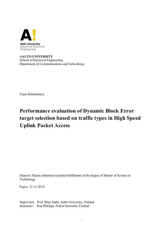 Master thesis networking
