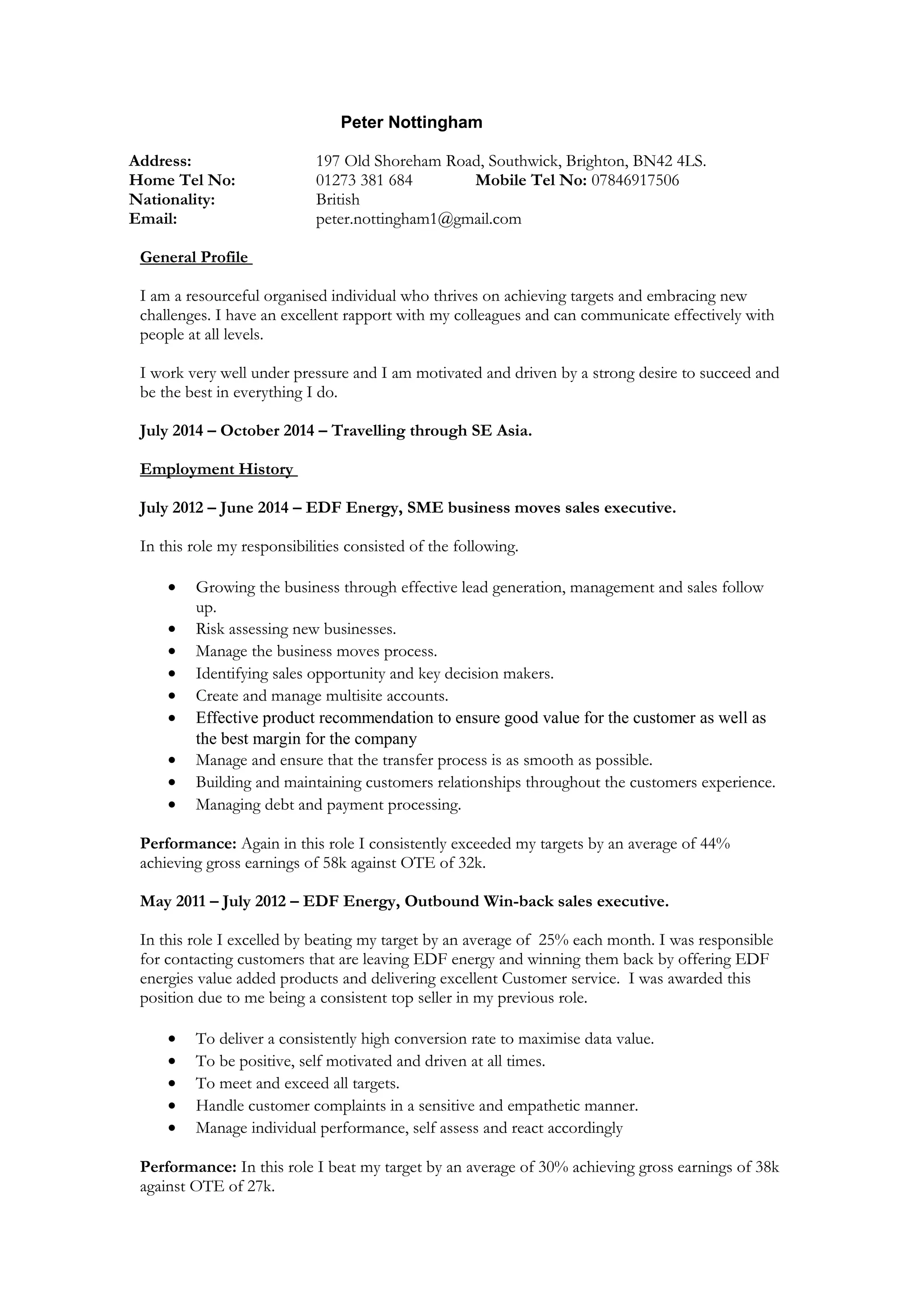 Updated CV PDF Free Download