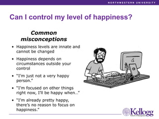 Can I control my level of happiness?
• Happiness levels are innate and
cannot be changed
• Happiness depends on
circumstan...