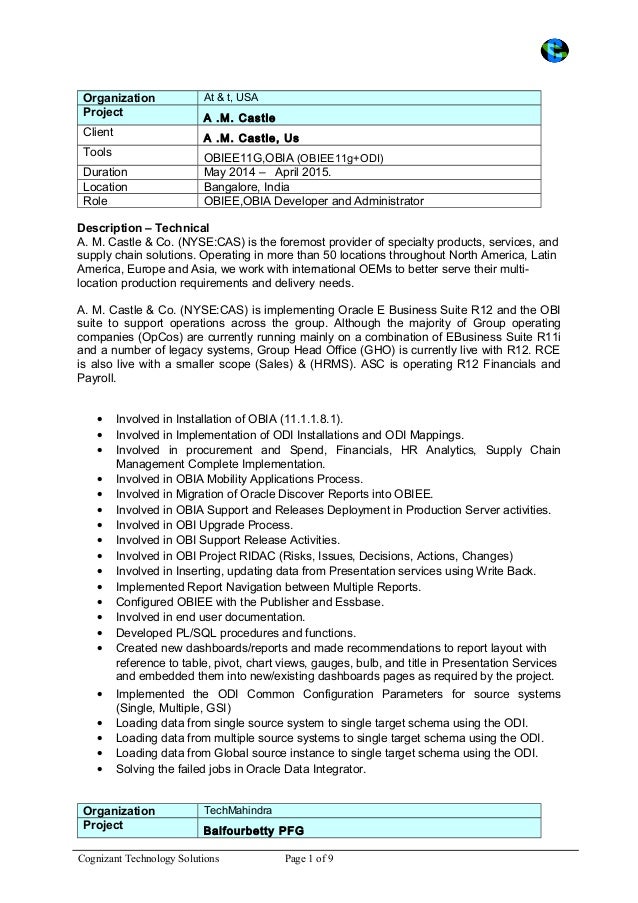 Odi Administrator Resume Odi Administrator Resume