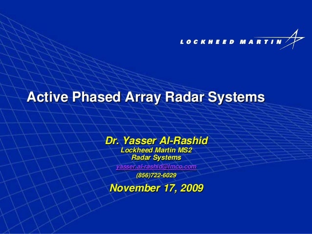 active phased array radar systems phased array radars