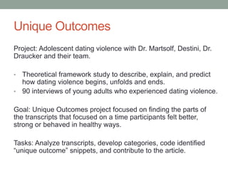 Unique Outcomes Example URS presentation | PPTX
