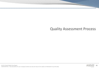 © 2013 Protiviti Middle East Region
CONFIDENTIAL: This document is for your company's internal use only and may not be copied nor distributed to any third party.
49
Quality Assessment Process
 