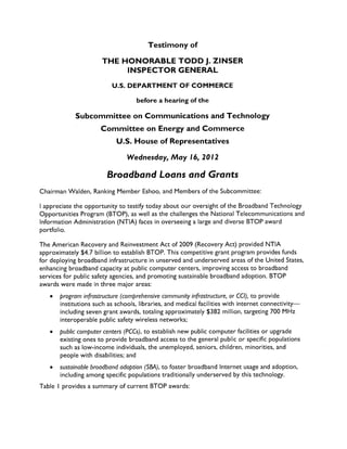 2012 Broadband Grant Testimony