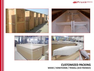 CUSTOMIZED PACKING
WOOD / HONEYCOMB / TRIWALL (ECO FRIENDLY)
 
