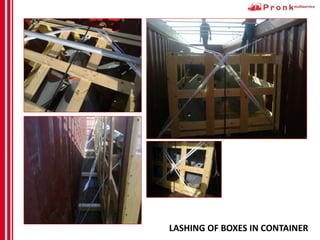 LASHING OF BOXES IN CONTAINER
 