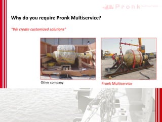 Why do you require Pronk Multiservice?
Other company Pronk Multiservice
“We create customized solutions”
 
