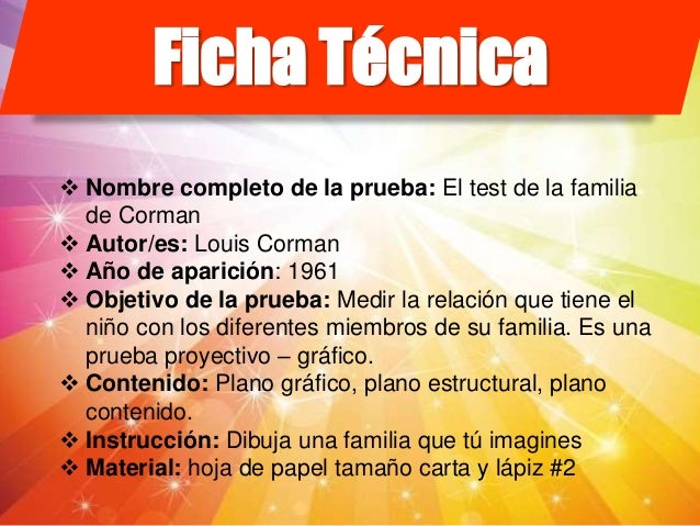 Ficha Tecnica De Test De La Familia