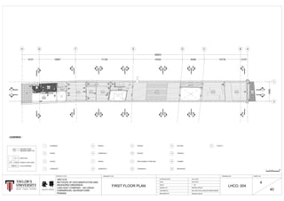 FIRST FLOOR PLAN
02-03-2015
1 : 100
STARTING DATE
DATE
SCALE
DRAWN BY
CHECKED BY
MEASURED BY
DRAWING NO. SHEET NO.PROJECT TITLE
19-01-2015
KOH JING HAO & SANJEH KUMAR RAMAN
PENANG GROUP
ARC1215
METHODS OF DOCUMENTATION AND
MEASURED DRAWINGS
LIAN HUAT COMPANY, 140 LEBUH
CARNARVON, GEORGETOWN
PENANG
PENANG GROUP
DRAWING TITLE
LHCO. 004
4
40LIAN HUAT COMPANY
LEGENDS :
1 PAVEMENT
2 ROOM 1
3 ROOM 2
4 CORRIDOR 1
5 ROOM 3
6 CORRIDOR 2
7 ROOM 4
8 CORRIDOR 3
9 ROOM 5
10 ROOM 6
11 INACCESSIBLE STAIRCASE
12 CORRIDOR 4
13 KITCHEN
14 TERRACE
15 CHIMNEY
16 BATHROOM
17 TOILET 2
A1
1
1
FFL : 0.000
SPACE NO.
FINISH FLOOR LEVEL
TIMBER
DRAWING SHEET NO.
DRAWING NAME
TILES FINISHING
 