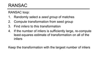Ransac Fitting and Matching in the Computer Vision | PDF
