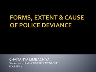 CHAITANYA LIMBACHIYA
Semester -2 LLM-1 CRIMINAL LAW GROUP
ROLL NO. 4
 