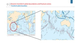 19
Oceanic transform plate boundaries and fracture zones
Transform plate boundary
 
