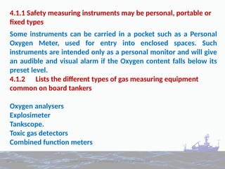 Function and proper use of gas measuring instruments and similar ...