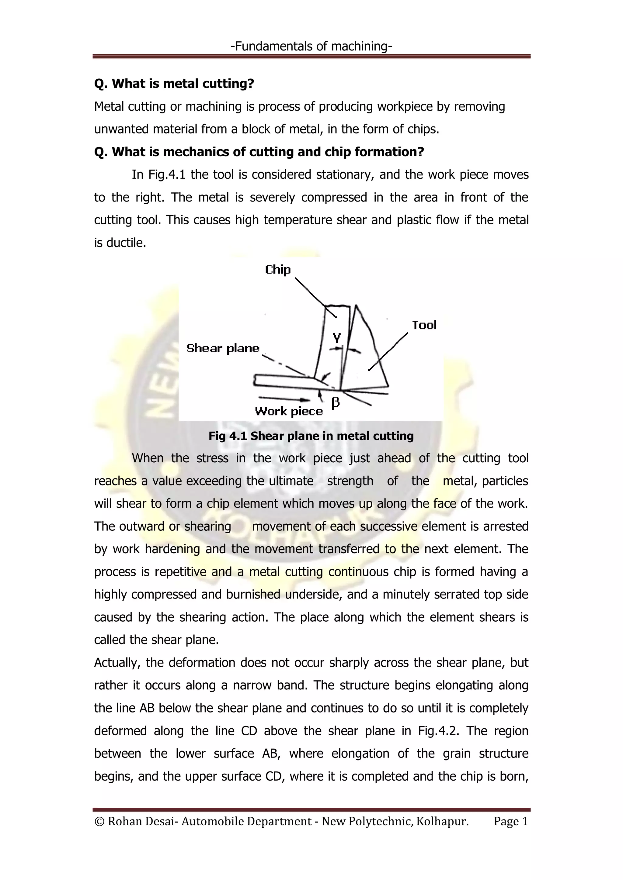 4 fundamentals of machining | PDF