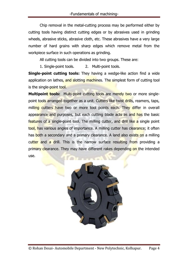 4 fundamentals of machining | PDF