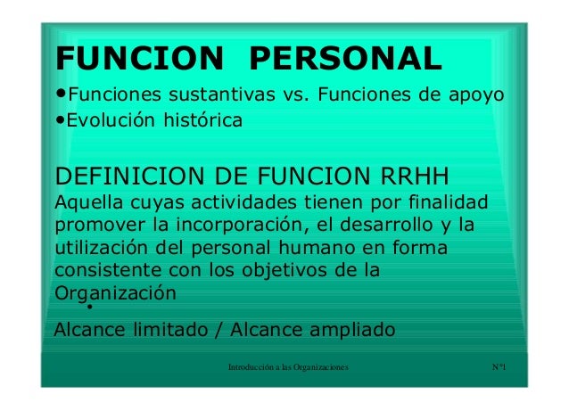 Función Personal