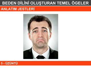 BEDEN DİLİNİ OLUŞTURAN TEMEL ÖGELER
ANLATIM JESTLERİ




5 - ÜZÜNTÜ
 