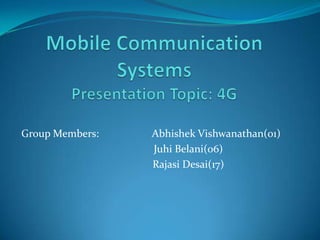 Group Members: Abhishek Vishwanathan(01)
Juhi Belani(06)
Rajasi Desai(17)
 
