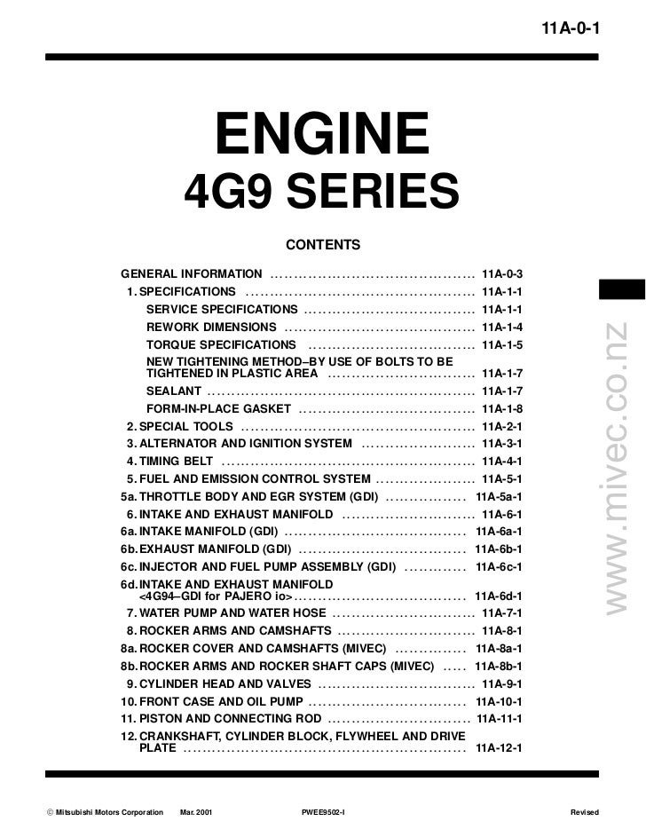 Manual de Servicio Mitsubishi 4G1x 4G13 4G15