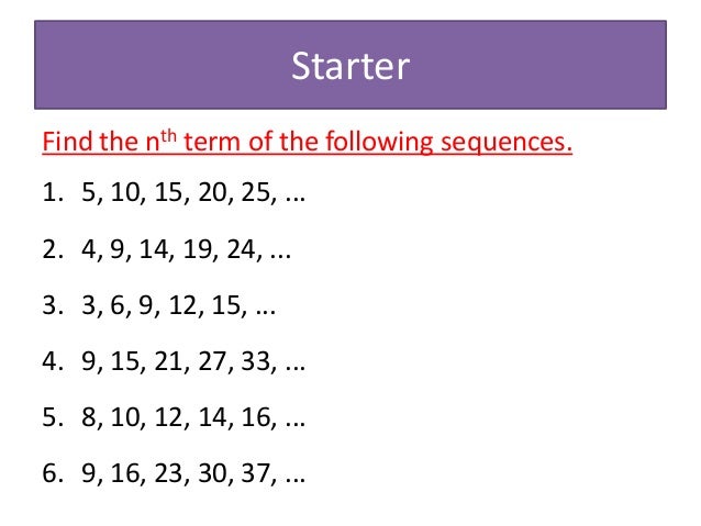 4 Generating Sequencefromthenthterm