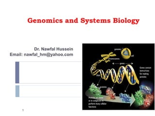 Genomics and Systems Biology
Dr. Nawfal Hussein
Email: nawfal_hm@yahoo.com
1
 