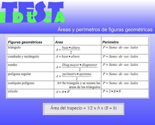 Áreas y perímetros de figuras geométricas 